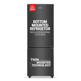 Haier 237 L, 3 Star, 8 In 1 Convertible, Twin Inverter Technology, Bottom Mounted Frost Free Double Door Refrigerator (HEB-243GB-P, GE Black)