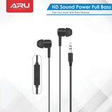 ARU AEP-10 Champ in Ear Headet with Mic- Black