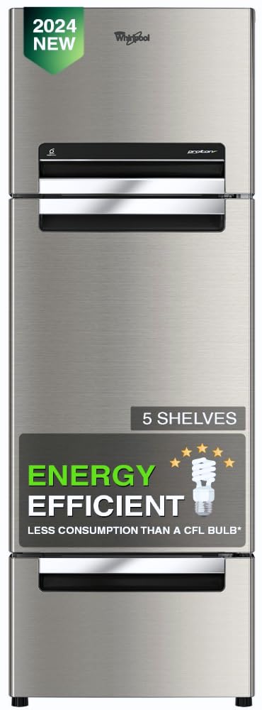 Whirlpool 235 L(253D) Frost Free Triple-Door 5 Star Refrigerator(Fp 253D Protton Roy Artemis Steel(Z) Double Door Refrigerator Space, 2024 Model)