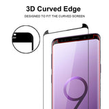 Stuffcool Mighty 3D Curved Full Screen Tempered Glass Screen Protector for Samsung Galaxy S9 - Black with Applicator (Case Friendly & Edge to Edge)