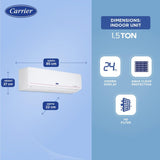 Carrier 1.5 Ton 3 Star 18k Kurve Rxi Inverter R32 Inverter Air Conditioner