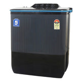 Lloyd Havells 7.5 Kg Semi Automatic Top Load Washing Machine (Glwms75Cbgel, Dark Grey With Blue Inner Lids, Double Layered Toughened Glass Lids)