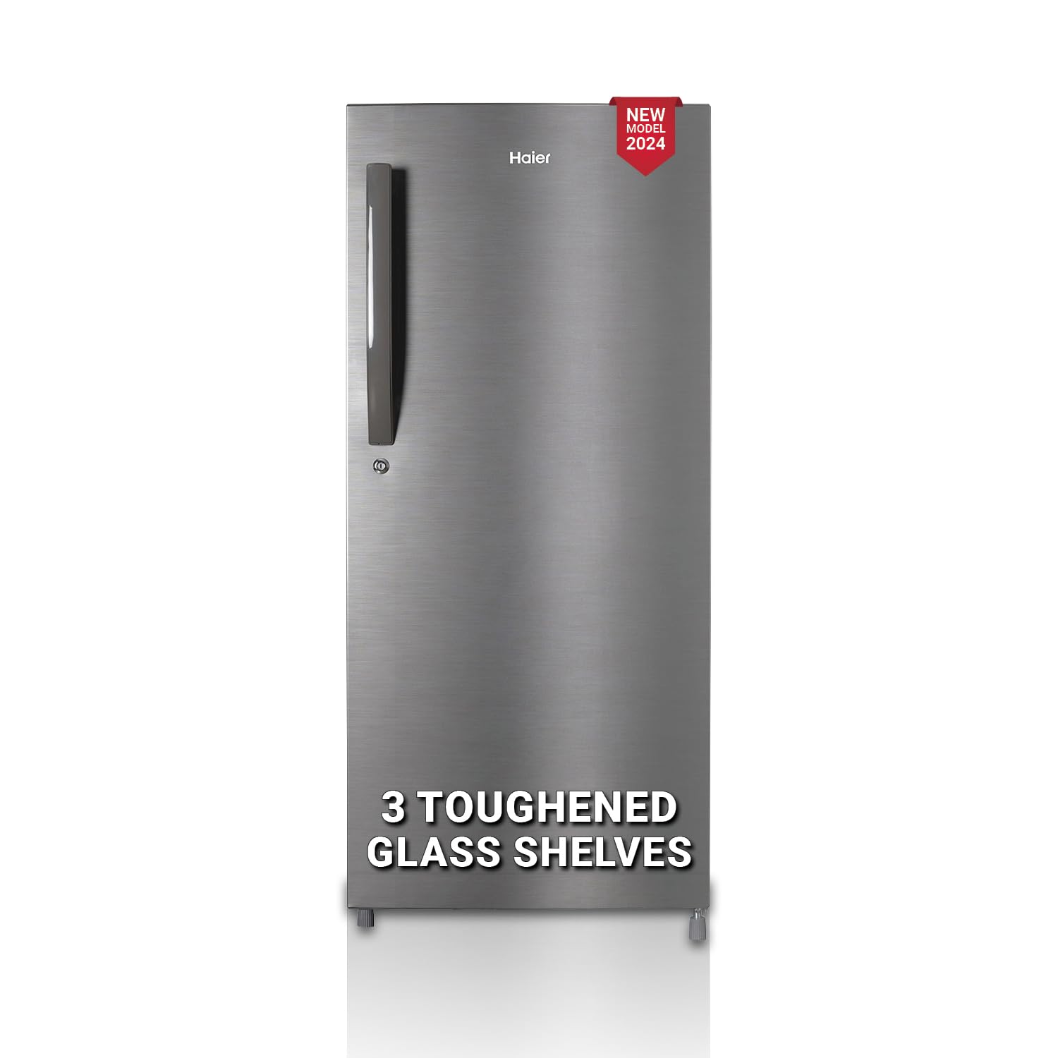 Haier 190 L, 4 Star, Direct Cool Single Door Refrigerator (HED-204DS-P, Dazzle Steel)