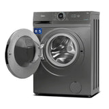 Midea 8Kg/5Kg 5 Star Inverter Fully Automatic Washer Dryer (Mf100D80B/T-In, Titanium Silver, Inbuilt Heater) - Front Load