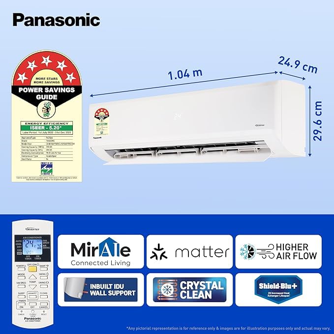 Panasonic 1.5 Ton 5 Star Premium Wi-Fi Inverter Smart Split AC ( CS/CU-NU18AKY5WX, White)