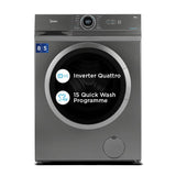 Midea 8Kg/5Kg 5 Star Inverter Fully Automatic Washer Dryer (Mf100D80B/T-In, Titanium Silver, Inbuilt Heater) - Front Load