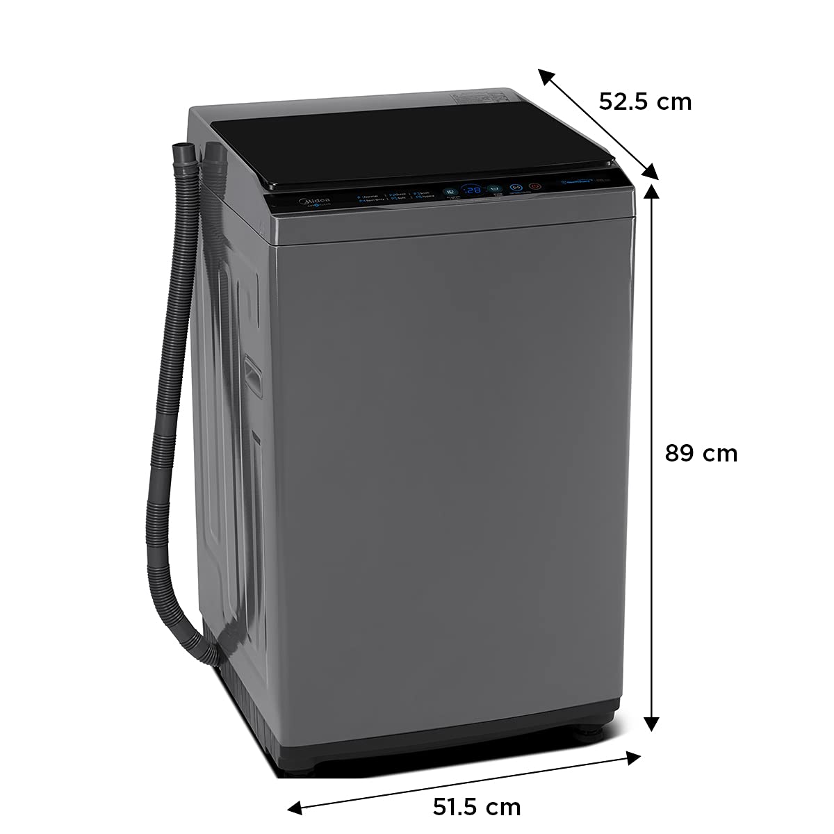 MA100W70/G-IN, Midea FATL 7.0 KG, MA100 SERIES, SILVER COLOR (open Box Like New)