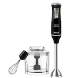 INALSA Hand Blender 1000 Watts with Chopper, Whisker| Variable Speed & Turbo Speed Function|100% Copper Motor|0.6Liter|Low Noise |Anti-Splash Technology|Home&kitchen| (Robot Inox 1000)