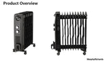 Morphy Richards 11F Heat Wave Oil Filled 2600W Room Heater | 2200W + 400W PTC Fan | 11 Fins | Adjustable Thermostat | Overheat & Tip-Over Protection | Silent Heating | Black | 2 years warranty