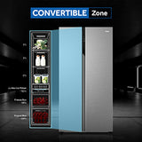 Haier 602 Litres 3 Star Frost Free Side by Side Convertible Refrigerator with Magic Cooling Technology (HRS-682SS, Shiny Steel)