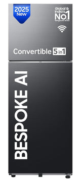 Samsung 396 L, 3 Star, Convertible 5-in-1, Digital Inverter, Frost Free Double Door, Bespoke AI WiFi Enabled Refrigerator (RT41DG6A4DB1HL, Black Matte)