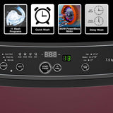 Godrej 7.5 Kg 5 Star AI Powered, Disinfects 99.9% Germs, Inbuilt Heater, Toughened Glass & Soft Shut Lid, Steel Drum Fully Automatic Top Load Washing Machine (WTEON ADR 75 5.0 PFDTG AURD, Autumn Red)