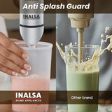 INALSA Hand Blender Mixer|1700W Copper Motor|Chopper,Dough Maker,Whisker & Jar Attachment|Low Noise|20 Speed Control & Turbo Function|BPA Free|Anti-Splash,Robot Inox 1700 Mix N Blend