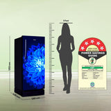 Haier 190L 5 Star Direct Cool Single Door Refrigerator | 3 Toughened Glass Shelves | Fast Ice Making in Just 60 minutes | Large Veg Box| Easy Clean Back (HED-205MDB-P, Marine Dahelia, Base Stand)