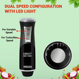 INALSA Hand Blender 1000 Watts with Chopper, Whisker| Variable Speed & Turbo Speed Function|100% Copper Motor|0.6Liter|Low Noise |Anti-Splash Technology|Home&kitchen| (Robot Inox 1000)