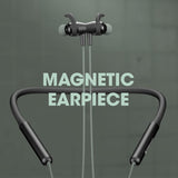 Zebronics Zeb Yoga 90 Plus Wireless in-Ear Neckband Earphone Supporting Bluetooth 5.0, Dual Pairing,Type C Charging,10mm Drivers,Metallic Magnetic Earpiece,Call & Media Controls, Splash Proof(Green)