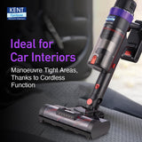 KENT Zoom Turbo Vacuum Cleaner 11614b Cordless Vacuum Cleaner with Swappable Battery (Black, Purple)