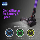 KENT Zoom Turbo Vacuum Cleaner 11614b Cordless Vacuum Cleaner with Swappable Battery (Black, Purple)