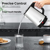 INALSA Electric Kettle Prism FS 1500 Watts|1.8 L|unique Cylindrical SS Body| Cordless Base|Easy Maintenance|Power Indicator Light(Black/Silver)