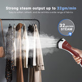 INALSA Standing Garment Steamer 2000 W|Double Pole With 90° & 180° Adjustable Ironing Board |Adjustable Pole Height|2.2 L Water Tank|45 Sec Heat Up Time|32g/min Steam Output,Swiftix 2000