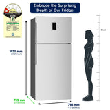 Electrolux 573L Frost Free Inverter Double Door Refrigerator, Top Freezer, TasteLockAuto & TasteGuard Technology, Arctic Silver Steel, UltimateTaste 500, ETE5700C-A | Open Box like New |