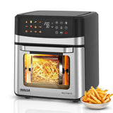 INALSA Air Fryer Oven|12L,1700W|Stainless Steel Body|12-in-1 Functions,Fry,Bake,Grill,Dehydrate&Reheat|12 Preset|Rotisserie&Convection|Dishwasher Safe Accessories|Aero Crisp