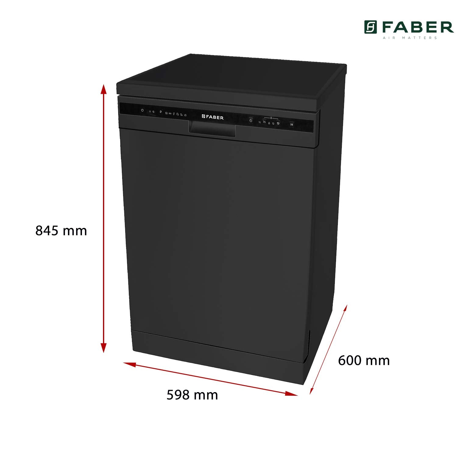 Faber 12 Place Settings Dishwasher (FFSD 6PR 12S, Neo Black)