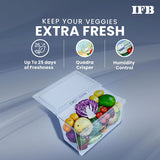 IFB 187L 2 Star Direct-Cool Single Door Refrigerator (IFBDC-2132NBFE, Floral Falls Blue) Extraordinary Space with Humidity Controller
