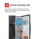 TOSHIBA 587 L with Inverter Side by Side Refrigerator (GR-RS530WE-PMI(06), Stainless Steel Finish)