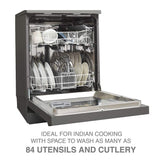 Godrej Eon Dishwasher |12 place setting | Anti-Germ CrystaLight powered by UV Technology | Extra Hygiene Function| Perfect for Indian Kitchen| A+++ Energy rating | DWF EON VES 12B UTI GPGR