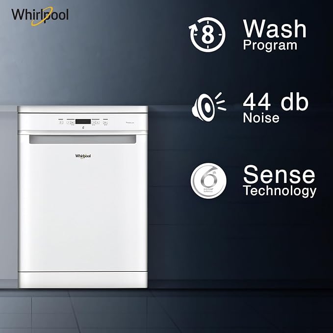 Whirlpool 14 Place Settings PowerClean Technology Dishwasher (WFC3C33 PF N IN, White)