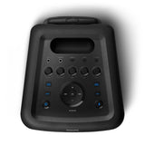 PHILIPS Party Speaker TAX5206, 160W Output, 14 hrs Playtime, 2X 8 Woofer & 2 x 2.5 Tweeter, Guitar & Mic Input, Party Lights, Trolley with Wheels (Black),with Additional Mic