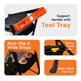 Bonkaso Alloy Steel Climb Master 7-Step Foldable Heavy Duty Ladder for Home, Indoor and Outdoor Purpose with Anti-Slip and Advanced Locking System - (