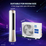 Haier Spartan AI 2.0 Ton Tower AC HTA24S-GAI3NB-I 6400W cooling capacity