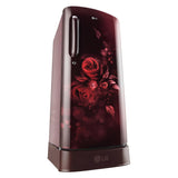 LG 185 L 5 Star Inverter Direct-Cool Single Door Refrigerator (GL-D201ASEU, Scarlet Euphoria, Base stand with drawer)