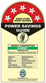 Whirlpool 8.5 kg 5 Star with Auto Restart, End of Cycle Buzzer, Lint Filter and Collar Scrubber Semi Automatic Top Load Washing Machine Grey (MAGIC CLEAN 8.5 GREY DAZZLE (10YR)-N)