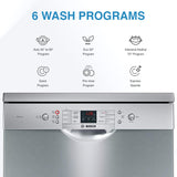 Bosch 13 Place Setting (fits up to 70 utensils) Free-Standing Dishwasher for Indian Utensils | Hygiene+ & Intensive Kadhai Program (SMS66GB01I, White, Inbuilt Heater, Removes 99.9% Germs