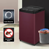 Godrej 7.5 Kg 5 Star AI Powered, Disinfects 99.9% Germs, Inbuilt Heater, Toughened Glass & Soft Shut Lid, Steel Drum Fully Automatic Top Load Washing Machine (WTEON ADR 75 5.0 PFDTG AURD, Autumn Red)