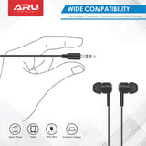 ARU AEP-10 Champ in Ear Headet with Mic- Black