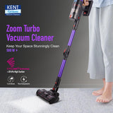 KENT Zoom Turbo Vacuum Cleaner 11614b Cordless Vacuum Cleaner with Swappable Battery (Black, Purple)