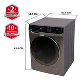 TOSHIBA 11/7 Kg Inverter Fully Automatic Front Loading Washing Dryer (TWD-BK120M4-IND(SK), Premium Silver)