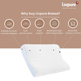 Livpure Smart Breeze Contour Ortho Pillow with Perforated and Premium Memory Foam Sleeping Pillow Pack of 1 (White) LSH-PILL-BREEZE-CONT1