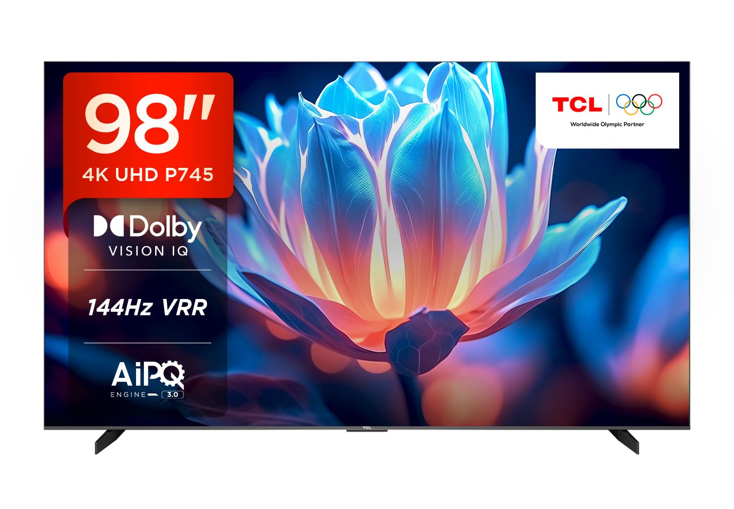 TCL 248 cm (98 inches) 4K Ultra HD Smart LED Google TV 98P745 (Black)
