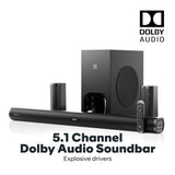 GOVO GoSurround 990 Dolby Digital | 525W Sound bar, 5.1 Channel Home Theatre, 6.5" Wireless subwoofer and Satellite Speakers, HDMI, Opt, AUX, USB & Bluetooth, 3 Equalizer Modes, LED Display (Black)