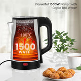 INALSA Electric Kettle Prism FS 1500 Watts|1.8 L|unique Cylindrical SS Body| Cordless Base|Easy Maintenance|Power Indicator Light(Black/Silver)