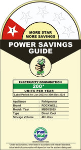 Rockwell 48 L Direct Cool Single Door 1 Star Refrigerator (Silver, MB50)