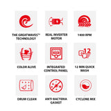 TOSHIBA 9 kg 5 Star Fully Automatic Front Load Washing Machine (TW-BJ100M4-IND(SK), In-Built Heater, Silver)