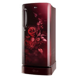 LG 185 L 5 Star Inverter Direct-Cool Single Door Refrigerator (GL-D201ASEU, Scarlet Euphoria, Base stand with drawer)