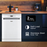Whirlpool WFC 3C33 PF N IN Free Standing 14 Place Settings PowerClean Technology White, 30% extra space, 8 wash Programs, Ultra Quiet Performance Dishwasher