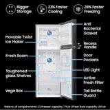 Samsung 330 L, 3 Star, Convertible 5-in-1, Digital Inverter, Frost Free Double Door, WiFi Enabled Bespoke AI Refrigerator (RT34DG5A4DBXHL, Luxe Black)